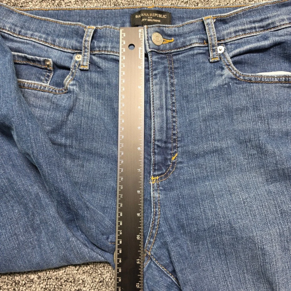 Jeans Banana Republic 31/12 Women Blue‎ Excellent Curvy Girlfriend Distressed